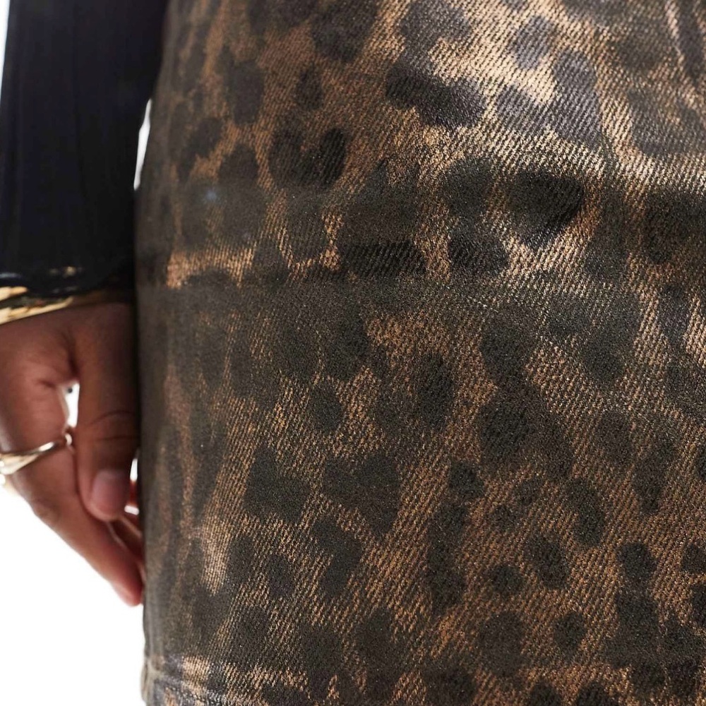 ASOS Animal Print Mini Skirt - Black and Brown